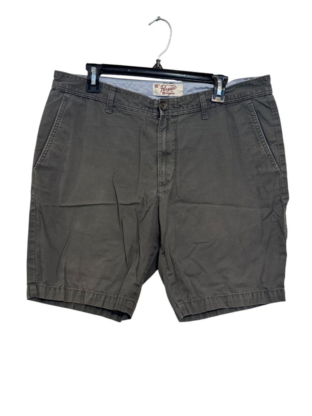 Original Penguin Gray Mens Chino Shorts Size 36 Casual Flat Front